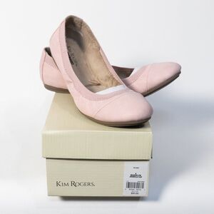 Kim Rogers Adabella Ballet Flats 8 Powder Pink Pastel Elastic Comfy Office NEW